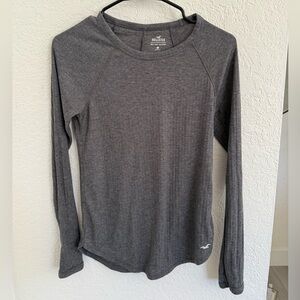 Hollister Charcoal Long Sleeve Tee